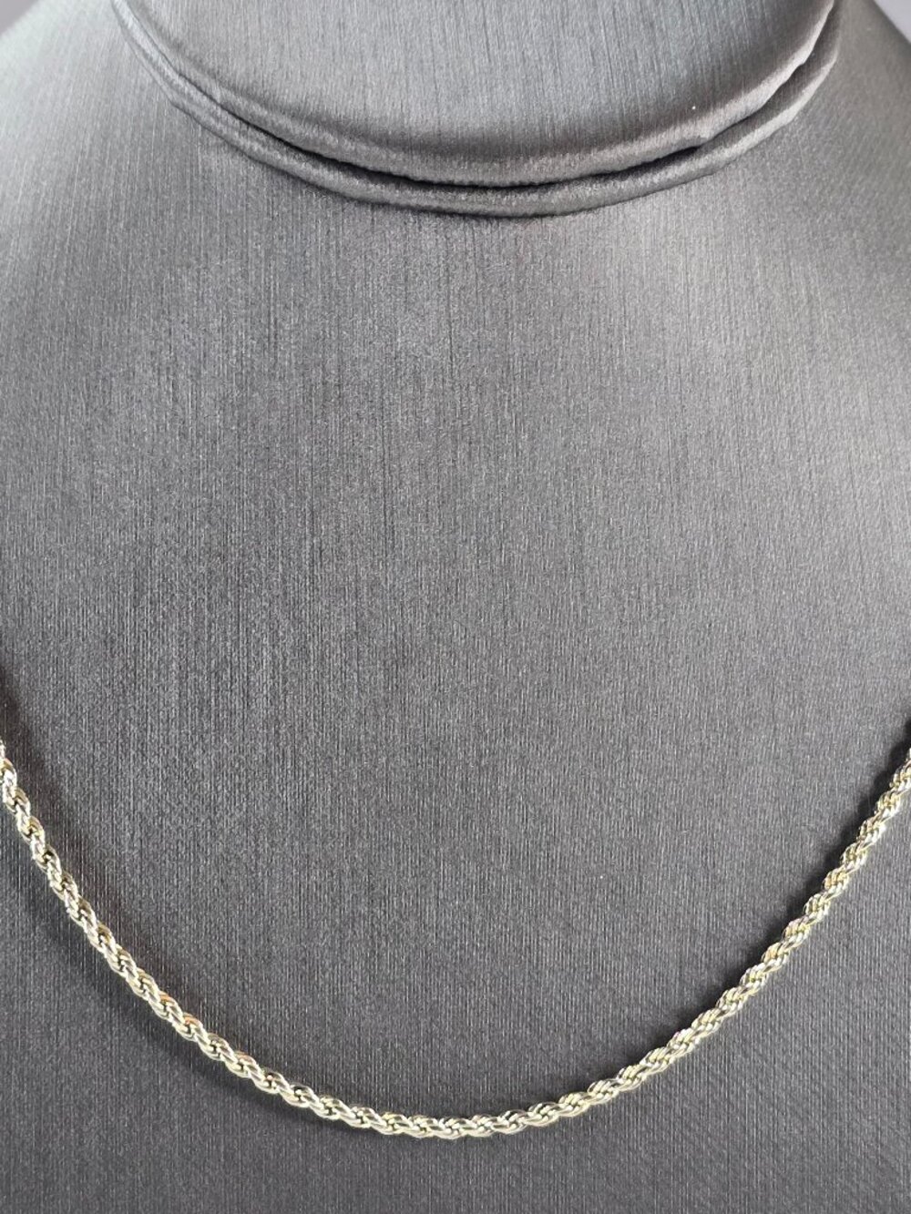 Womens Vintage Estate Sterling Silver Rope Necklace 8.3g E3084